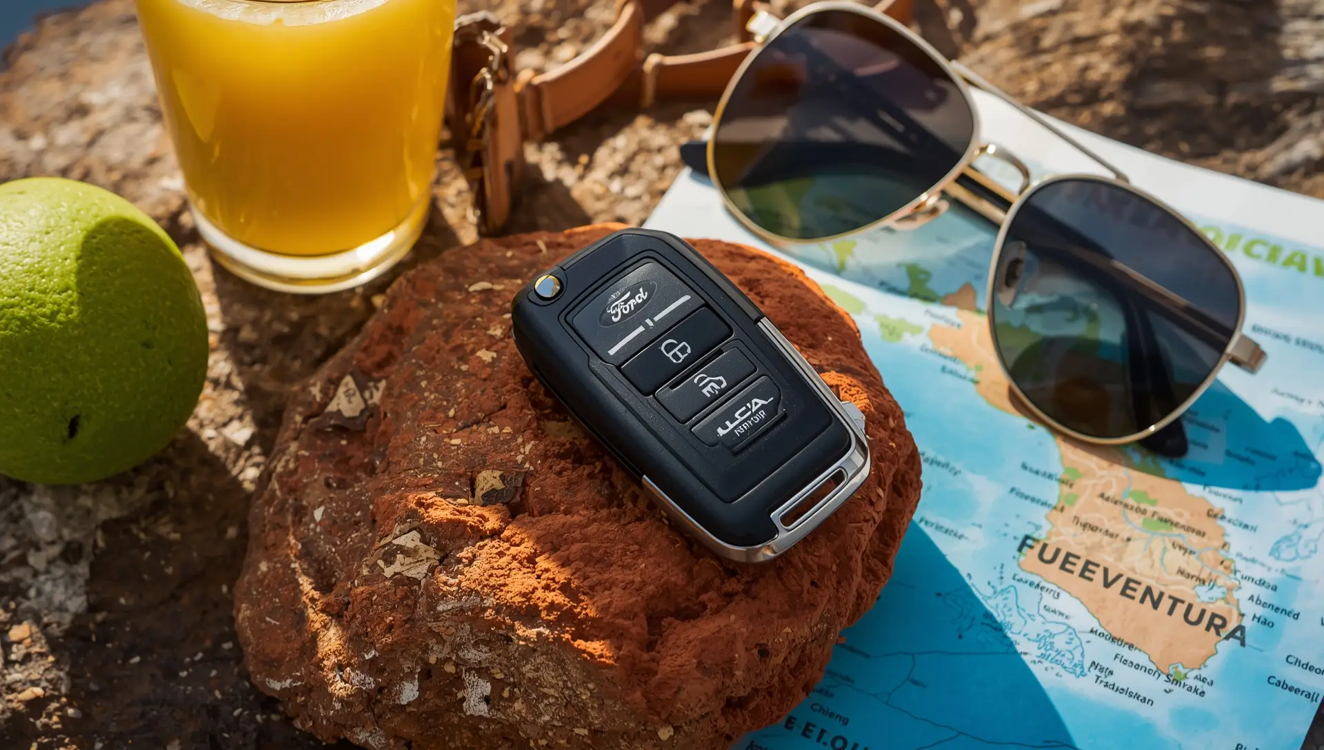 Chiavi e dettagli da viaggio per offerte auto